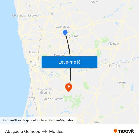 Abação e Gémeos to Moldes map