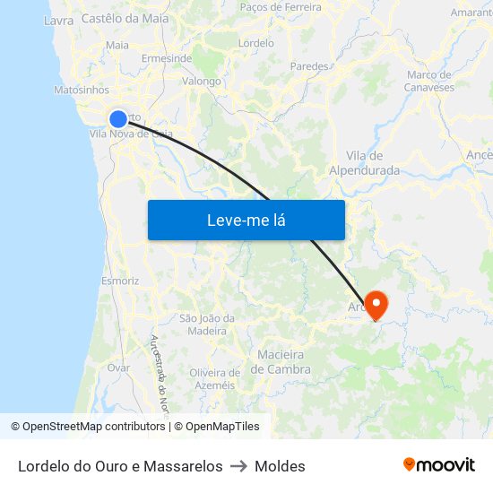 Lordelo do Ouro e Massarelos to Moldes map