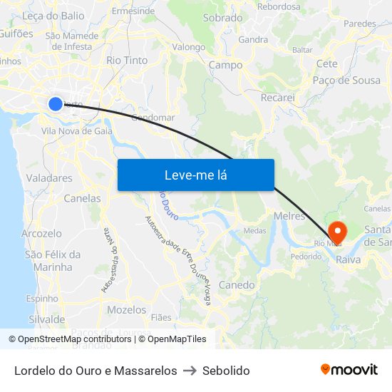 Lordelo do Ouro e Massarelos to Sebolido map