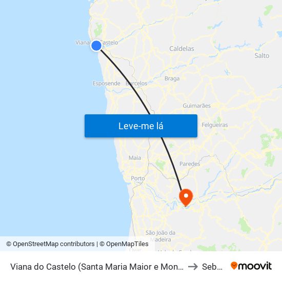 Viana do Castelo (Santa Maria Maior e Monserrate) e Meadela to Sebolido map