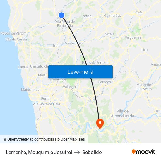 Lemenhe, Mouquim e Jesufrei to Sebolido map