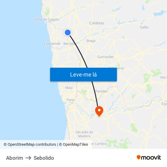 Aborim to Sebolido map