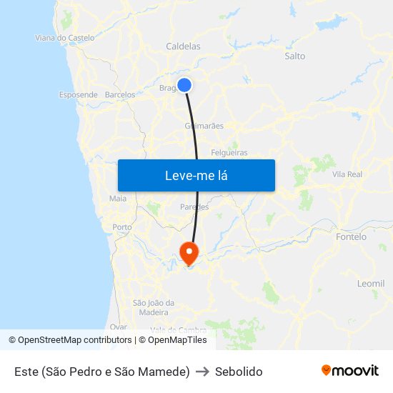 Este (São Pedro e São Mamede) to Sebolido map