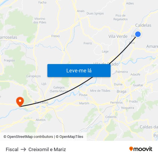 Fiscal to Creixomil e Mariz map