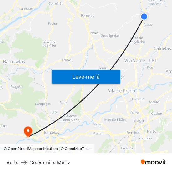 Vade to Creixomil e Mariz map