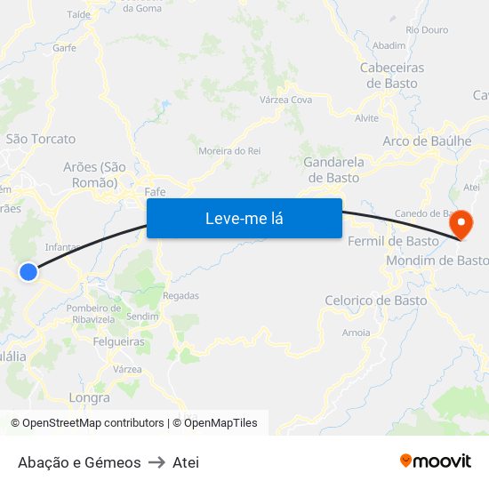 Abação e Gémeos to Atei map