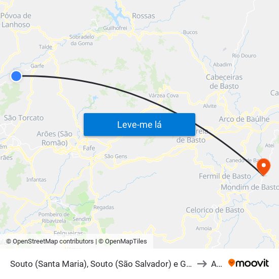 Souto (Santa Maria), Souto (São Salvador) e Gondomar to Atei map