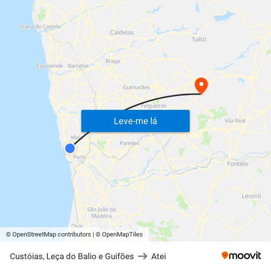 Custóias, Leça do Balio e Guifões to Atei map