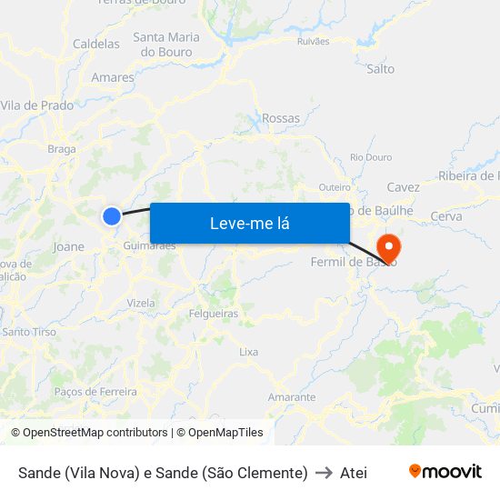 Sande (Vila Nova) e Sande (São Clemente) to Atei map