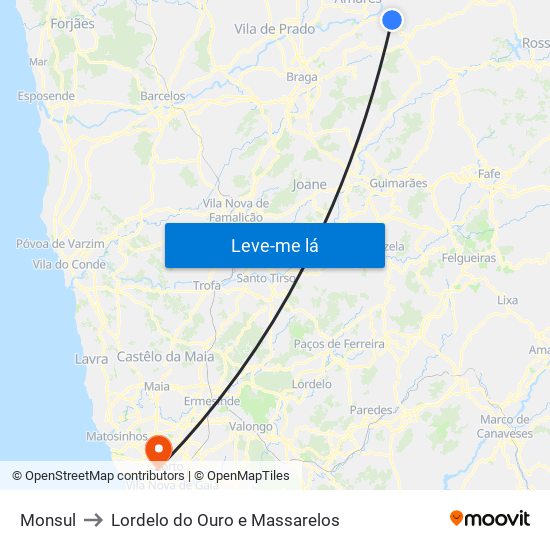 Monsul to Lordelo do Ouro e Massarelos map