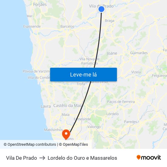 Vila De Prado to Lordelo do Ouro e Massarelos map