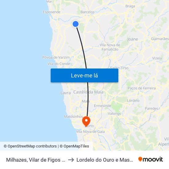 Milhazes, Vilar de Figos e Faria to Lordelo do Ouro e Massarelos map