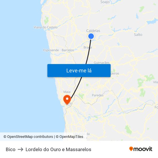 Bico to Lordelo do Ouro e Massarelos map