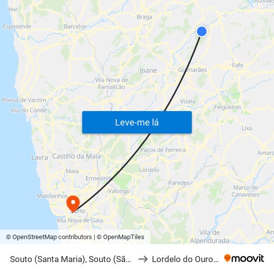 Souto (Santa Maria), Souto (São Salvador) e Gondomar to Lordelo do Ouro e Massarelos map