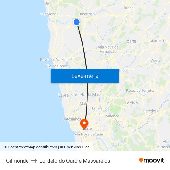 Gilmonde to Lordelo do Ouro e Massarelos map
