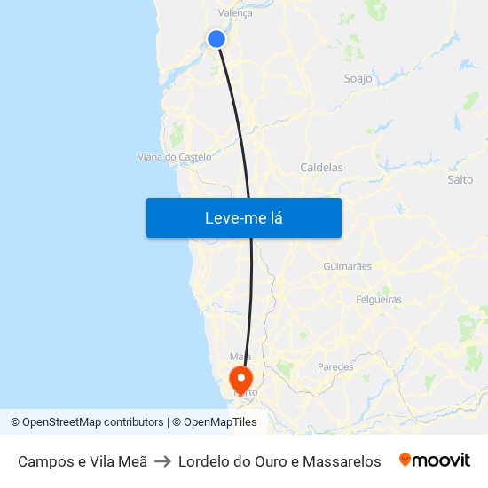Campos e Vila Meã to Lordelo do Ouro e Massarelos map
