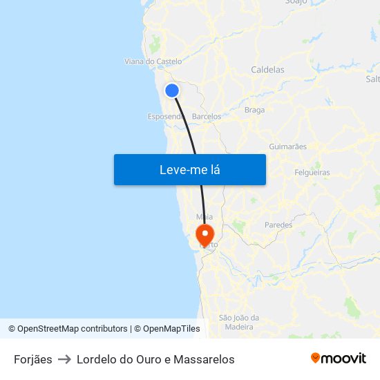 Forjães to Lordelo do Ouro e Massarelos map