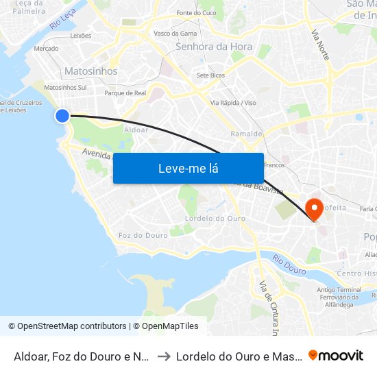 Aldoar, Foz do Douro e Nevogilde to Lordelo do Ouro e Massarelos map