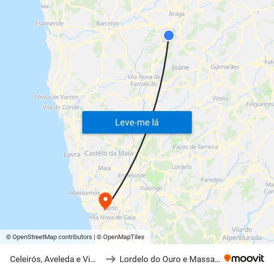 Celeirós, Aveleda e Vimieiro to Lordelo do Ouro e Massarelos map