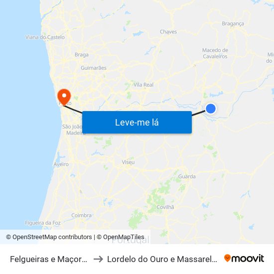 Felgueiras e Maçores to Lordelo do Ouro e Massarelos map