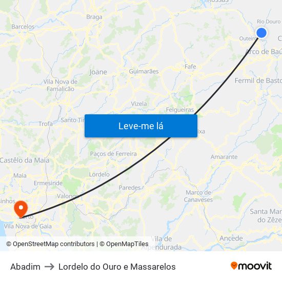 Abadim to Lordelo do Ouro e Massarelos map