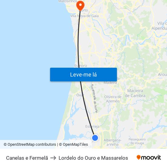 Canelas e Fermelã to Lordelo do Ouro e Massarelos map