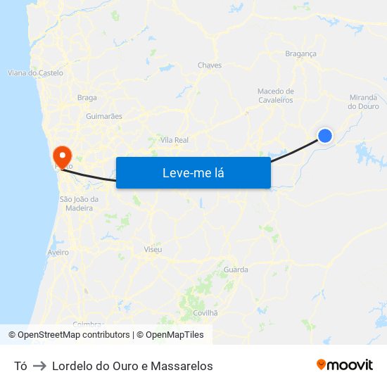 Tó to Lordelo do Ouro e Massarelos map