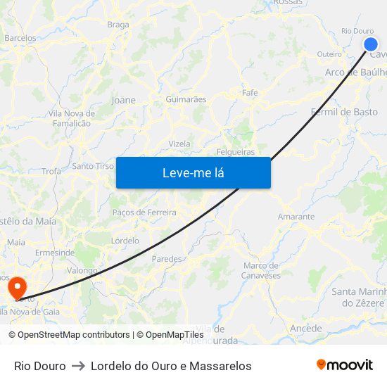 Rio Douro to Lordelo do Ouro e Massarelos map