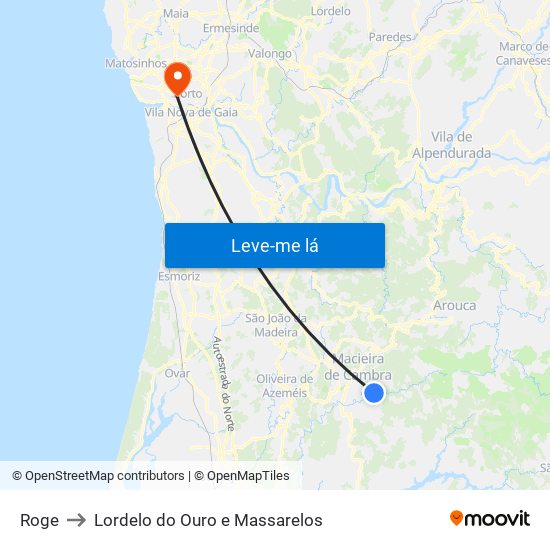 Roge to Lordelo do Ouro e Massarelos map