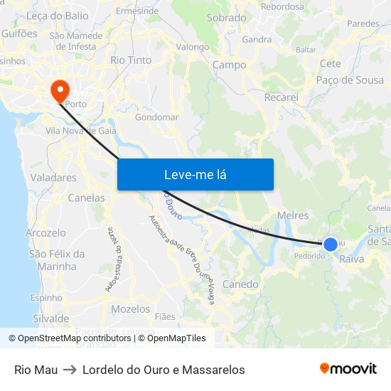 Rio Mau to Lordelo do Ouro e Massarelos map