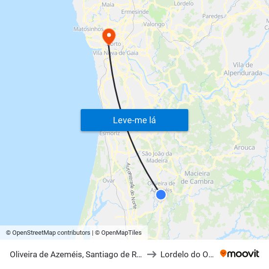 Oliveira de Azeméis, Santiago de Riba-Ul, Ul, Macinhata da Seixa e Madail to Lordelo do Ouro e Massarelos map