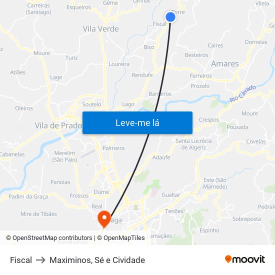 Fiscal to Maximinos, Sé e Cividade map