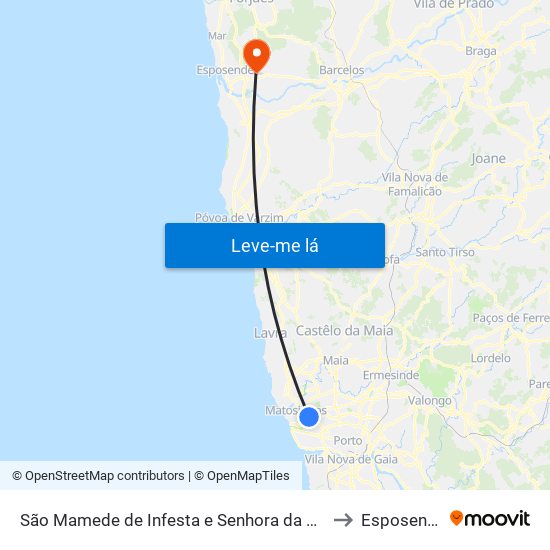 São Mamede de Infesta e Senhora da Hora to Esposende map