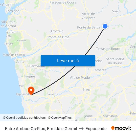 Entre Ambos-Os-Rios, Ermida e Germil to Esposende map