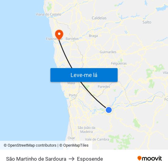 São Martinho de Sardoura to Esposende map