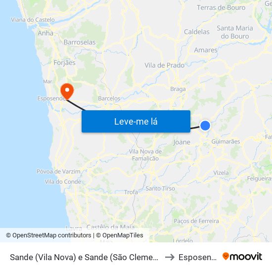 Sande (Vila Nova) e Sande (São Clemente) to Esposende map