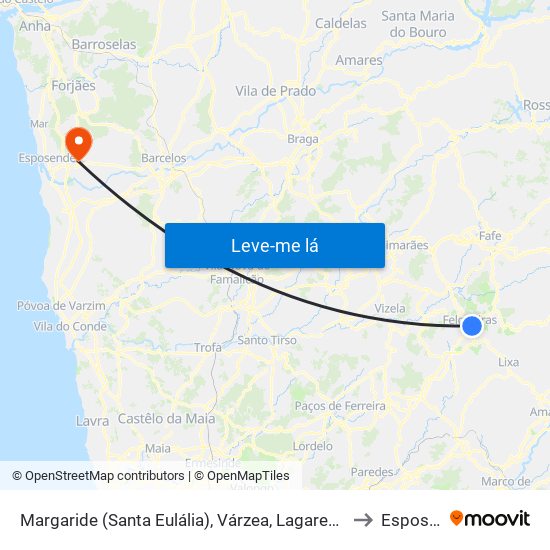 Margaride (Santa Eulália), Várzea, Lagares, Varziela e Moure to Esposende map