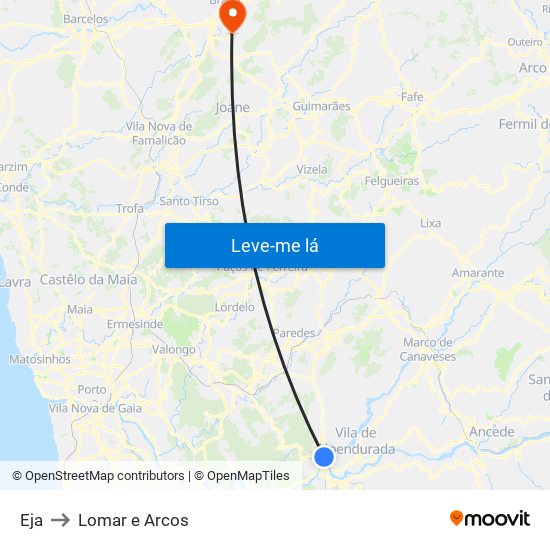 Eja to Lomar e Arcos map