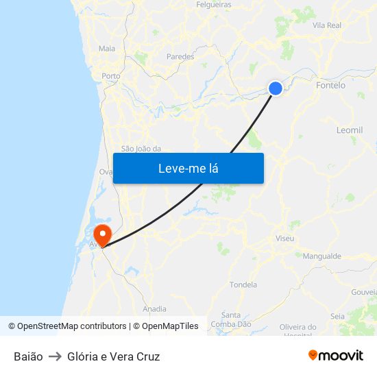 Baião to Glória e Vera Cruz map