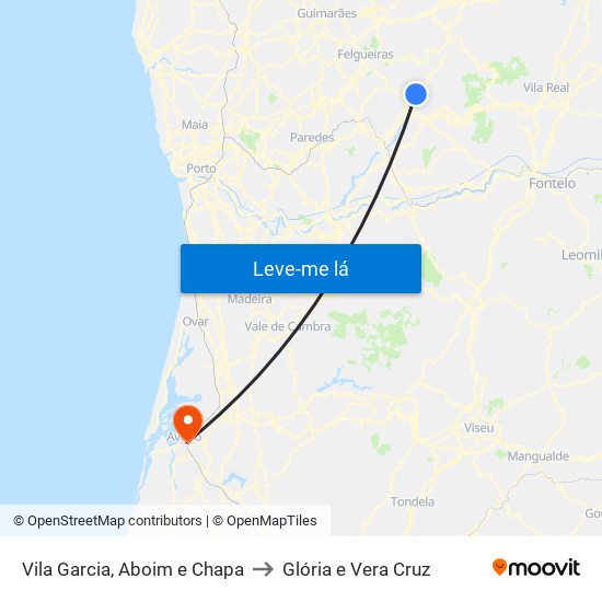 Vila Garcia, Aboim e Chapa to Glória e Vera Cruz map