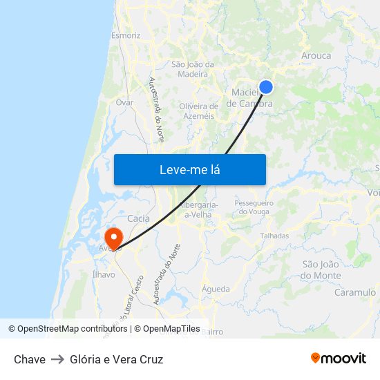 Chave to Glória e Vera Cruz map