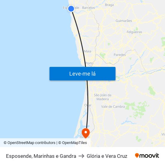 Esposende, Marinhas e Gandra to Glória e Vera Cruz map