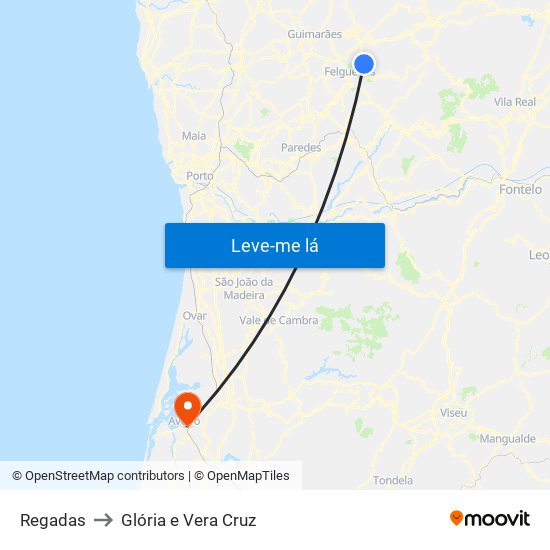 Regadas to Glória e Vera Cruz map