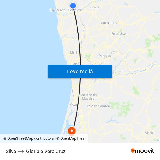 Silva to Glória e Vera Cruz map