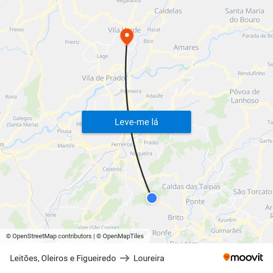 Leitões, Oleiros e Figueiredo to Loureira map