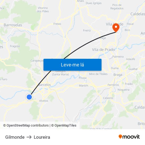 Gilmonde to Loureira map