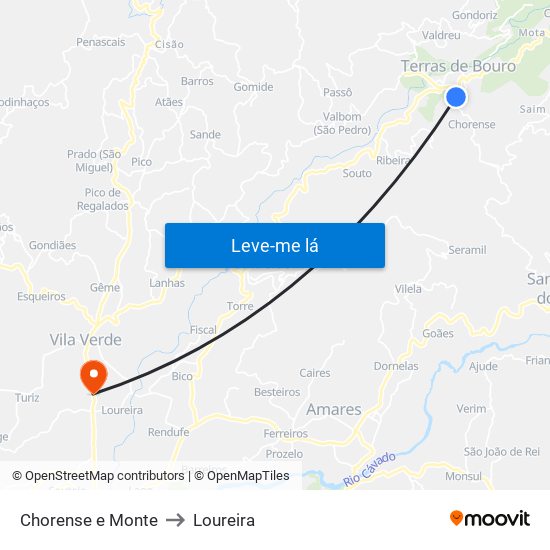 Chorense e Monte to Loureira map