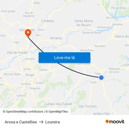 Arosa e Castelões to Loureira map