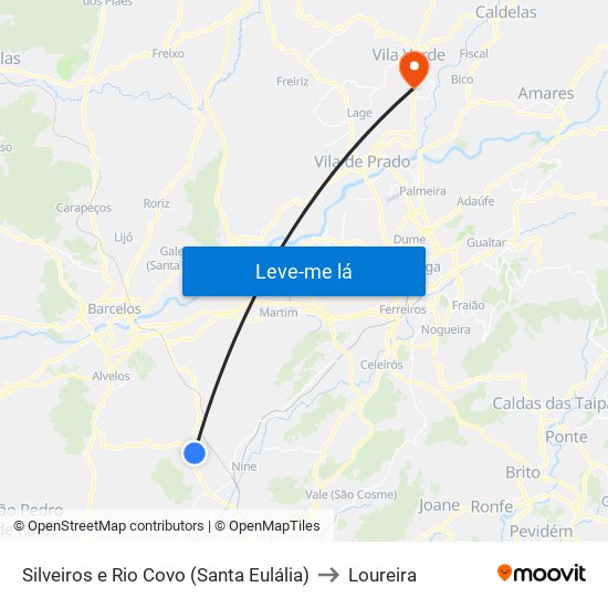 Silveiros e Rio Covo (Santa Eulália) to Loureira map