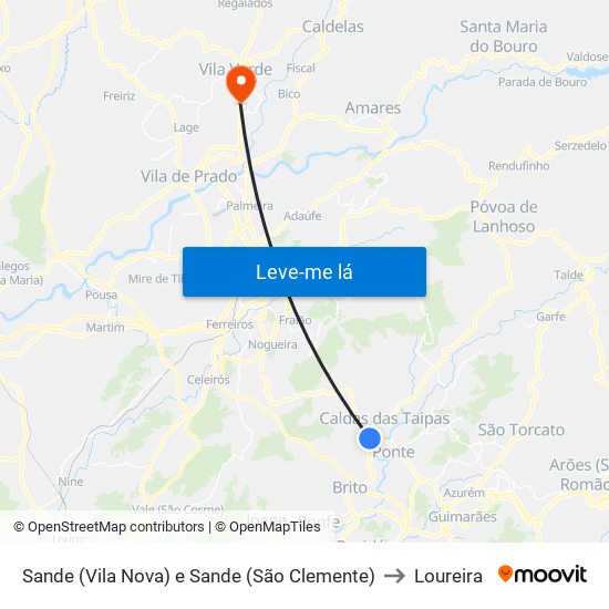 Sande (Vila Nova) e Sande (São Clemente) to Loureira map